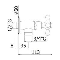 Iiris-viola miscelatore rubinetto ramato snodo con attacco a muro 1/2"G con attacco inferiore 3/4"G IRV206RM