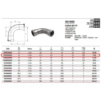 Curva 90° FF ø18 Inox 316L a pressare 181018900C