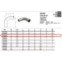 Curva 90° MF ø22 Inox 316L a pressare 181022901C