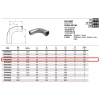 Curva 90° MF ø28 Inox 316L a pressare 181028901C