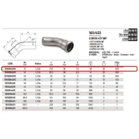 Curva 45° MF ø15 Inox 316L a pressare 181015451C