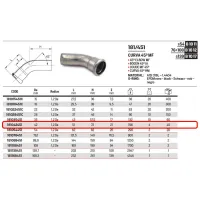 Curva 45° MF ø42 Inox 316L a pressare 181042451