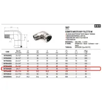 Gomito misto MF 90° filetto M - Misura ø28 x 1"M - Inox 316L a pressare 197100028