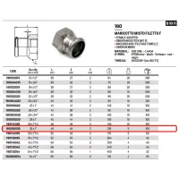 Manicotto misto filetto F ø35 x 1"F Inox 316L a pressare 190100035