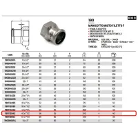 Manicotto misto filetto F ø42 x 1"1/2F Inox 316L a pressare 190112042