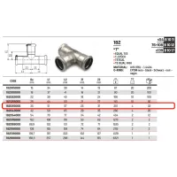 Tee femmina ø35 Inox 316L a pressare 182035000