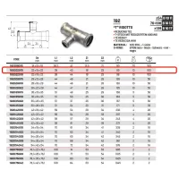 Tee ridotto ø22 x 15 x 22 Inox 316L a pressare 192022015