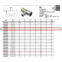 Tee ridotto ø28 x 18 x 28 Inox 316L a pressare 192028018