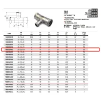 Tee ridotto ø28 x 22 x 28 Inox 316L a pressare 192028022