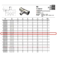 Tee ridotto ø35 x 28 x 35 Inox 316L a pressare 192035028