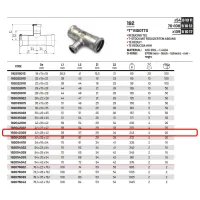 Tee ridotto ø42 x 28 x 42 Inox 316L a pressare 192042028