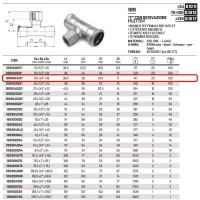 Tee con derivazione filetto femmina ø18 x 3/4"F x 18 Inox 316L a pressare 189304018