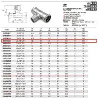 Tee con derivazione filetto femmina ø22 x 1/2"F x 22 Inox 316L a pressare 189102022