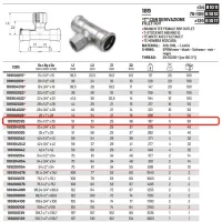 Tee con derivazione filetto femmina ø35 x 1/2"F x 35 Inox 316L a pressare 189102035