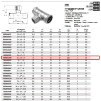 Tee con derivazione filetto femmina ø35 x 3/4"F x 35 Inox 316L a pressare 189304035