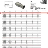 Riduzione MF ø18 x 15 Inox 316L a pressare 191018015