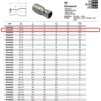 Riduzione MF ø22 x 15 Inox 316L a pressare 191022015