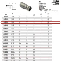 Riduzione MF ø28 x 18 Inox 316L a pressare 191028018