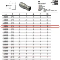 Riduzione MF ø35 x 18 Inox 316L a pressare 191035018