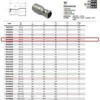 Riduzione MF ø28 x 22 Inox 316L a pressare 191028022