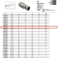 Riduzione MF ø35 x 22 Inox 316L a pressare 191035022