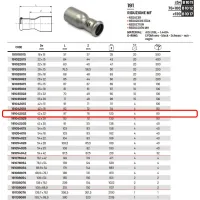 Riduzione MF ø42 x 22 Inox 316L a pressare 191042022