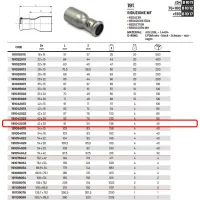 Riduzione MF ø42 x 35 Inox 316L a pressare 191042035