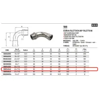 Curva filettata 90° filetto M ø42 x 1"1/4 M Inox 316L a pressare 186114042