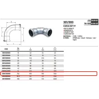 Curva 90° FF ø76,1 a pressare 381076900