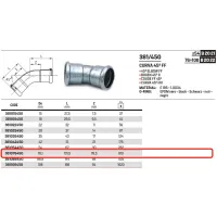 Curva 45° FF ø76,1 a pressare 381076450