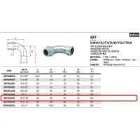 Curva filettata 90° MF ø35 x 1"1/4 M a pressare 397114035