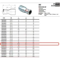 Riduzione MF ø54 x 28 a pressare 391054028