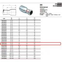 Riduzione MF ø54 x 22 a pressare 391054022