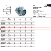 Manicotto misto MF filetto M ø22 x 1/2"M a pressare 387102022