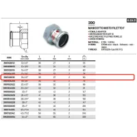 Manicotto misto FF filetto F ø18 x 1/2"F a pressare 390102018