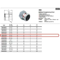 Manicotto misto FF filetto F ø18 x 3/4"F a pressare 390304018