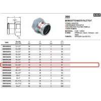 Manicotto misto FF filetto F ø22 x 3/4"F a pressare 390304022