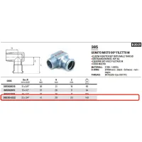 Gomito misto 90° MF filetto M ø22 x 3/4"M a pressare 385304022