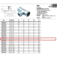 Tee con derivazione filetto F ø42 x 3/4"F x 42 a pressare 389304042