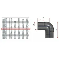 Gomito a 90° codolo lungo PE100 ø125 PN16 12EG125