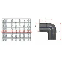 Gomito a 90° codolo lungo PE100 ø140 PN16 12EG140