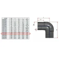 Gomito a 90° codolo lungo PE100 ø200 PN16 12EG200