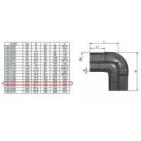 Gomito a 90° codolo lungo PE100 ø225 PN16 12EG225