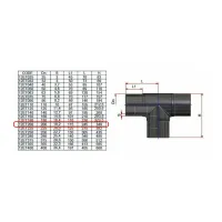 Raccordo Tee 90° codolo lungo PE100 ø200 PN16 12ET200