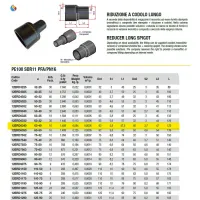 Riduzione a codolo lungo, diametro 63-40 PE100 SDR11 PFA/PN16 12ERD6340