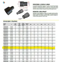 Riduzione a codolo lungo, diametro 90-50 PE100 SDR11 PFA/PN16 12ERD9050