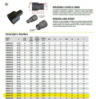 Riduzione a codolo lungo, diametro 125-75 PE100 SDR11 PFA/PN16 12ERD1275