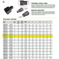 Riduzione a codolo lungo, diametro 200-160 PE100 SDR11 PFA/PN16 12ERD2016