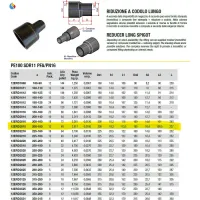 Riduzione a codolo lungo, diametro 200-180 PE100 SDR11 PFA/PN16 12ERD2018