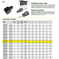 Riduzione a codolo lungo, diametro 225-200 PE100 SDR11 PFA/PN16 12ERD2220